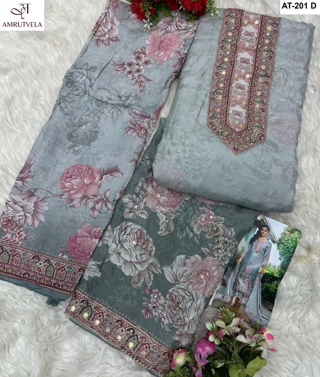 At-201-D Amrutvela Viscose Muslin Pakistani Salwar Suits