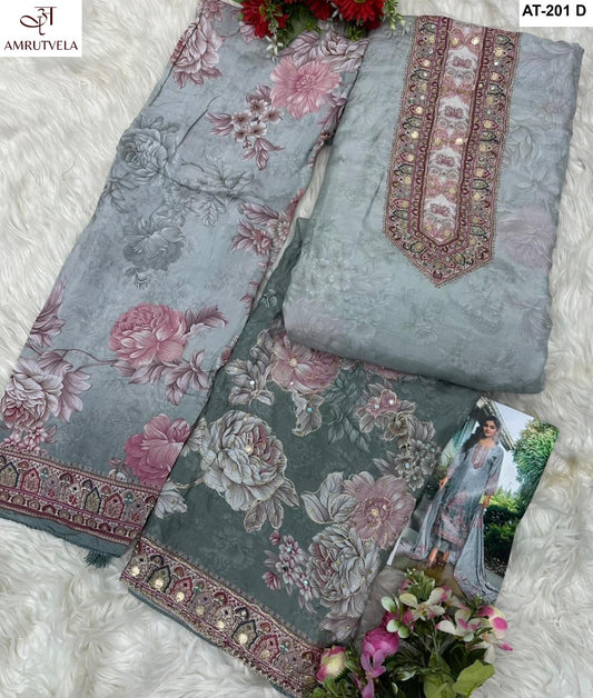 At-201-D Amrutvela Viscose Muslin Pakistani Salwar Suits