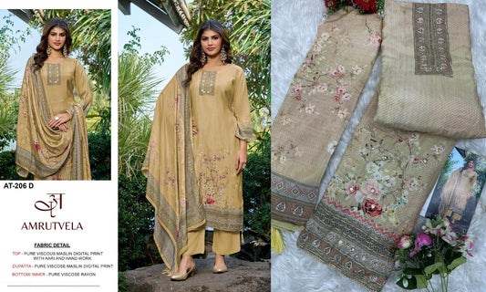 At-206-D Amrutvela Viscose Muslin Pakistani Salwar Suits