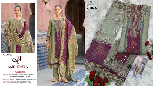 At-208-A Amrutvela Viscose Muslin Pakistani Salwar Suits
