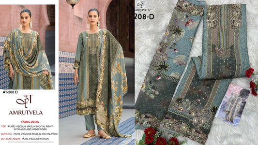 At-208-D Amrutvela Viscose Muslin Pakistani Salwar Suits