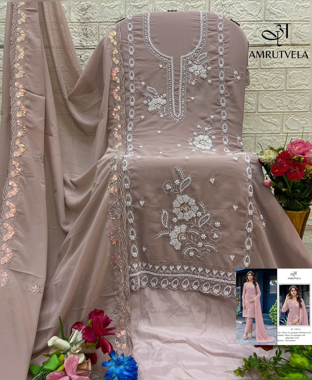 Av-1024-A Amrutvela Heavy Georgette Pakistani Salwar Suits