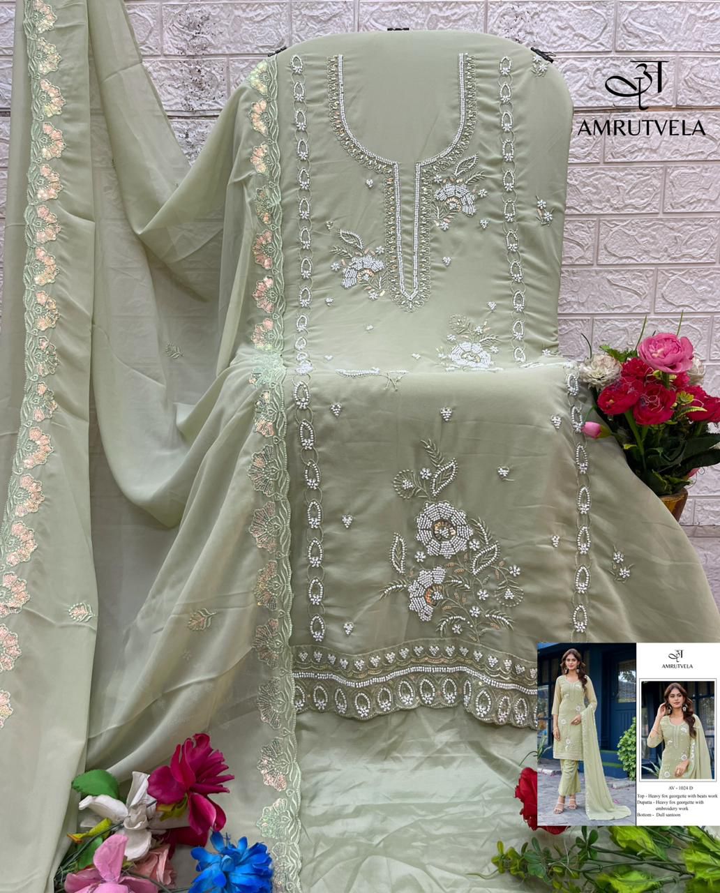 Av-1024-D Amrutvela Heavy Georgette Pakistani Salwar Suits