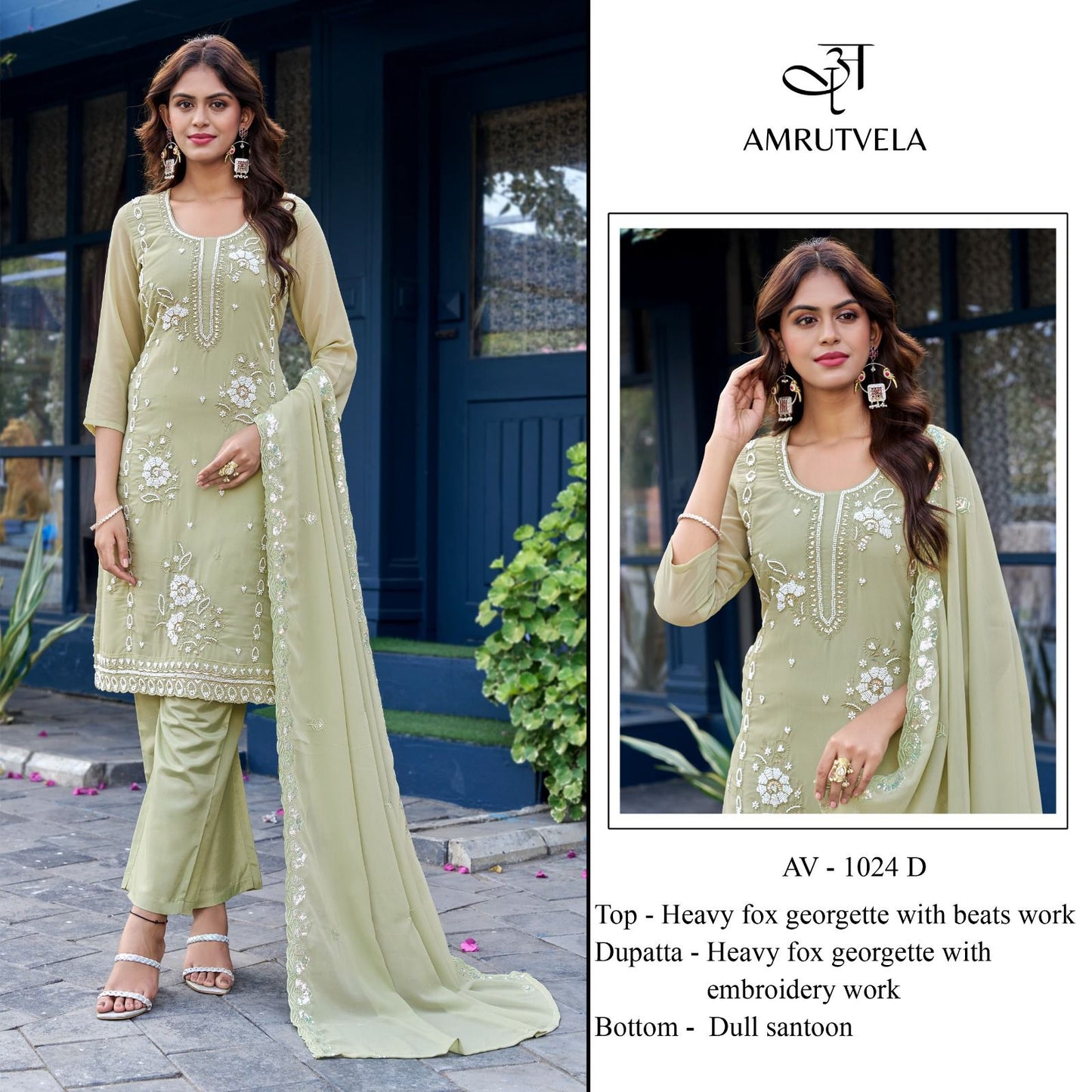 Av-1024-D Amrutvela Heavy Georgette Pakistani Salwar Suits