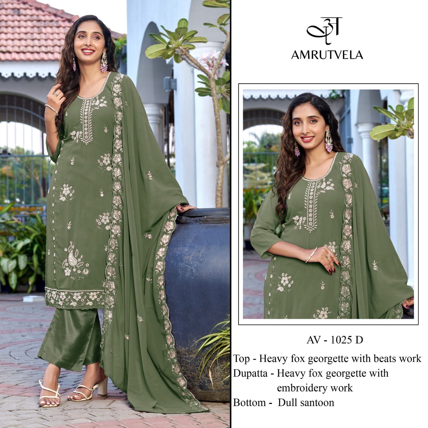 Av-1025-D Amrutvela Fox Georgette Pakistani Salwar Suits
