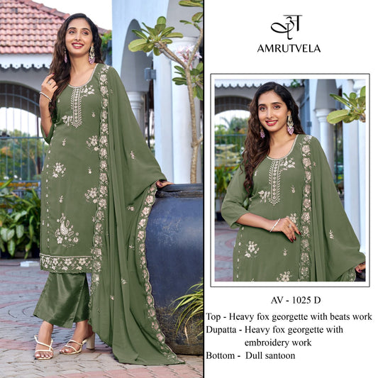 Av-1025-D Amrutvela Fox Georgette Pakistani Salwar Suits