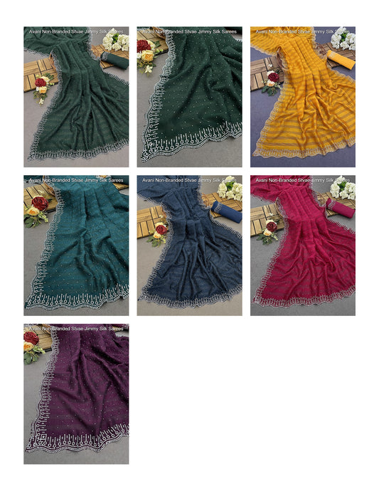 Avani Non-Branded Stvae Jimmy Silk Sarees