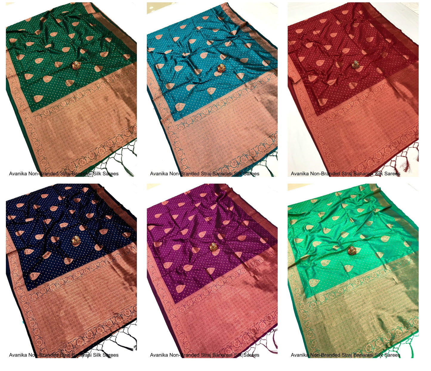 Avanika Non-Branded Straj Banarasi Silk Sarees