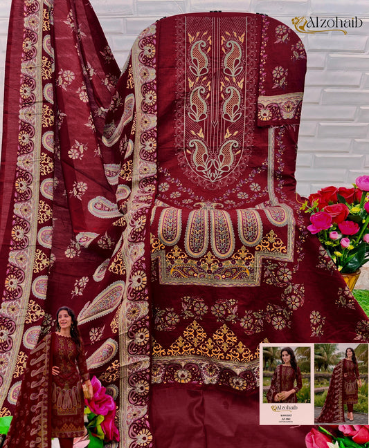 Az-1062 Rawayat Al Zohaib Pure Cotton Pakistani Salwar Suits