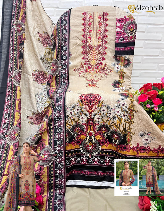 Az-1063 Rawayat Al Zohaib Pure Cotton Pakistani Salwar Suits
