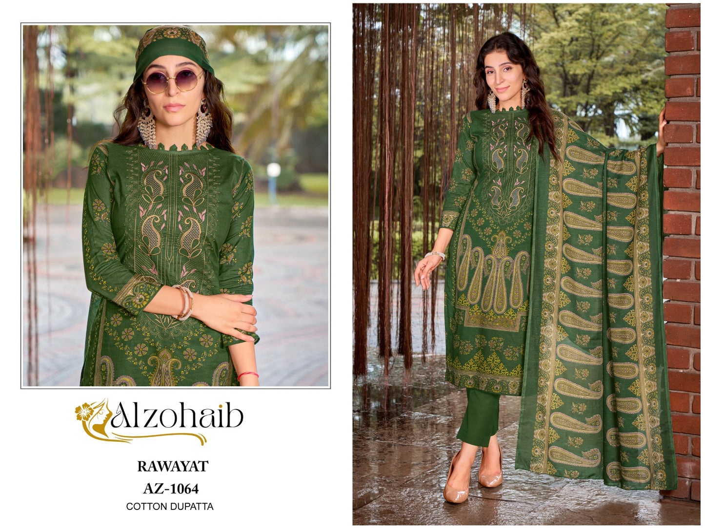 Az-1064 Rawayat Al Zohaib Pure Cotton Pakistani Salwar Suits