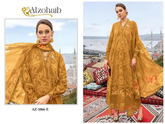 Az-1066-E Al Zohaib Pure Cotton Pakistani Patch Suits