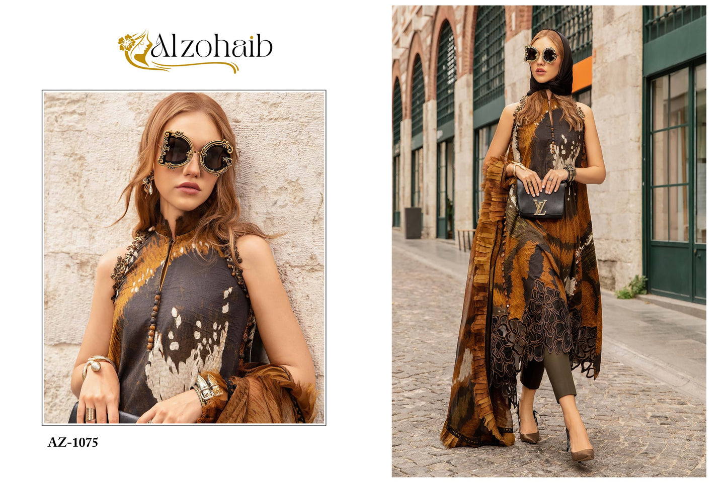 Az-1075 Al Zohaib Embroidery Pakistani Patch Suits
