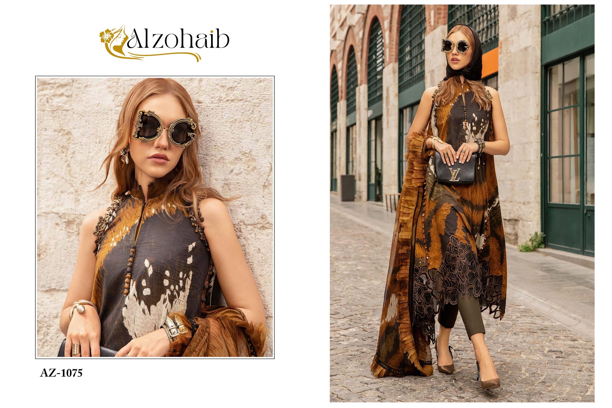 Az-1075 Al Zohaib Embroidery Pakistani Patch Suits