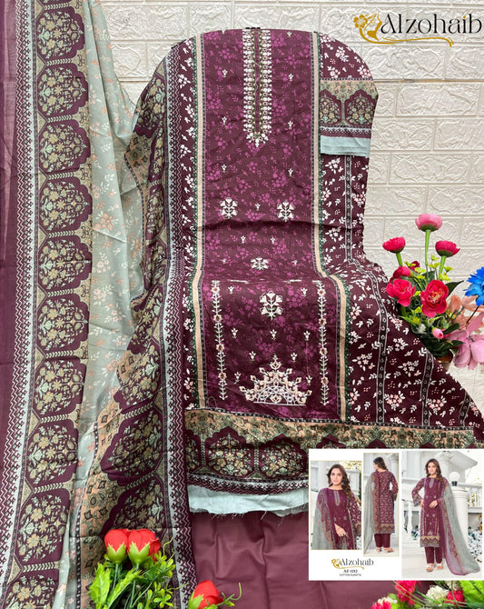 Az-1081-B Sarra Vol-1 Al Zohaib Printed Karachi Unstitched Suits