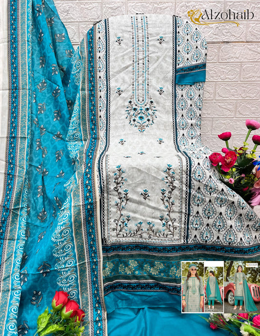 Az-1082-B Sarra Vol-1 Al Zohaib Printed Karachi Unstitched Suits