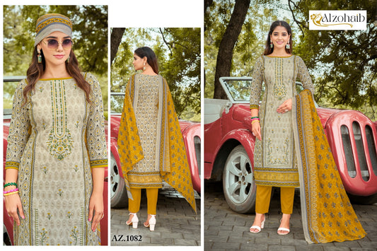 Az-1082 Al Zohaib Cotton Pakistani Salwar Suits