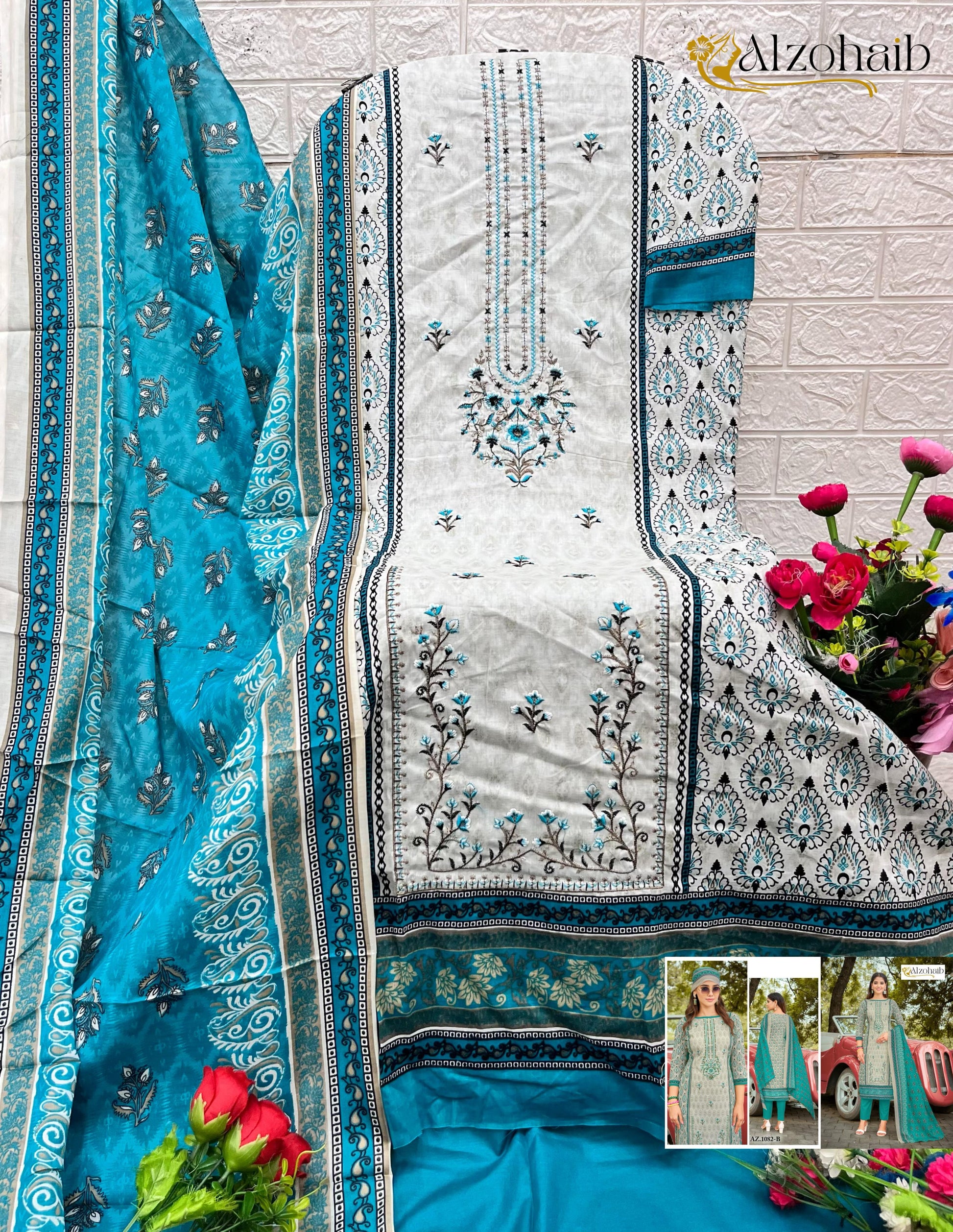 Az-1082B Sarra Vol 1 Al Zohaib Pure Cotton Pakistani Salwar Suits