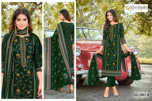 Az-1083-B Sarra Vol-1 Al Zohaib Printed Karachi Unstitched Suits