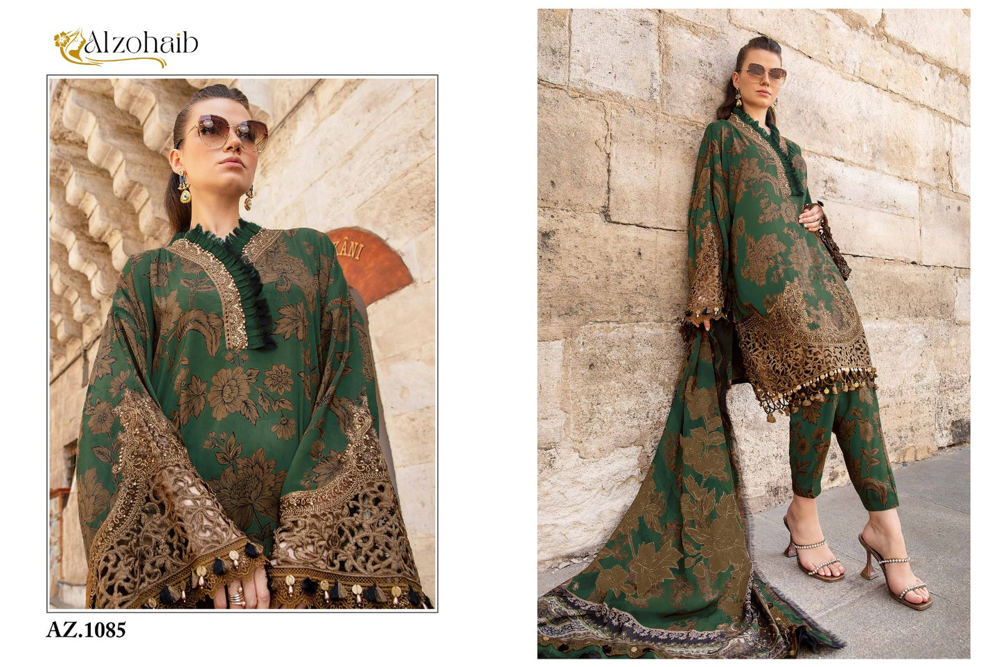 Az-1085 Al Zohaib Cotton Pakistani Patch Suits