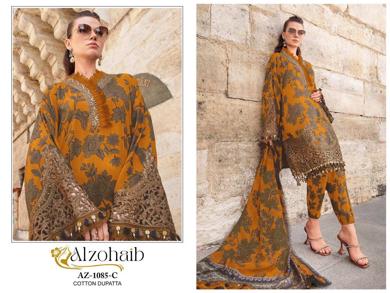 Az-1085C Al Zohaib Pure Cotton Pakistani Salwar Suits