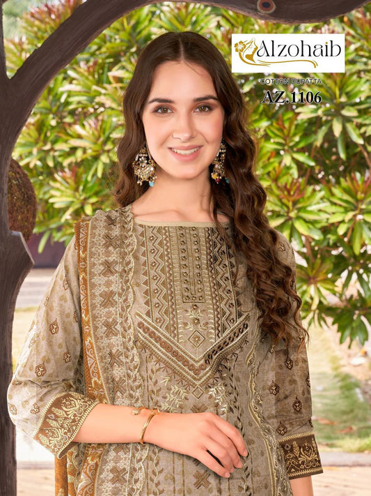 Az-1106 Al Zohaib Emboridery Pakistani Salwar Suits