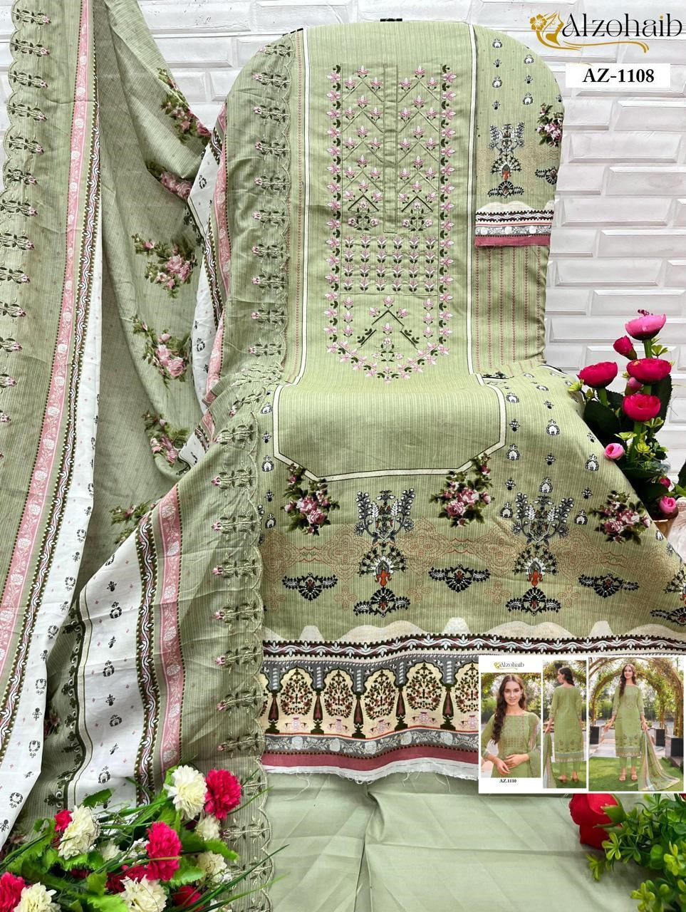 Az-1108 Al Zohaib Emboridery Pakistani Salwar Suits