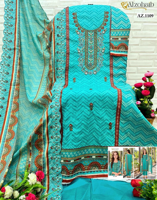 Az-1109 Al Zohaib Emboridery Pakistani Salwar Suits