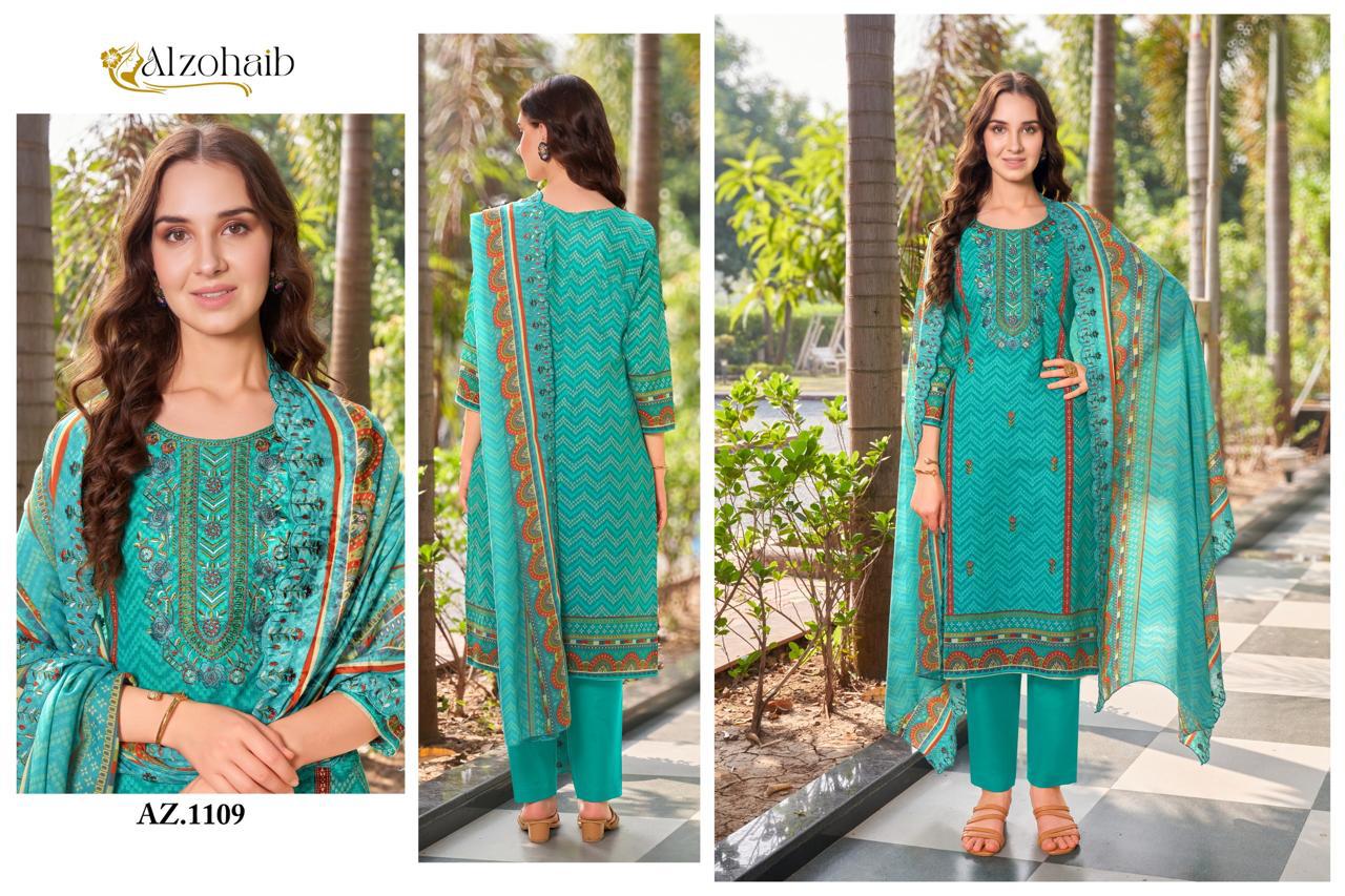 Az-1109 Al Zohaib Emboridery Pakistani Salwar Suits