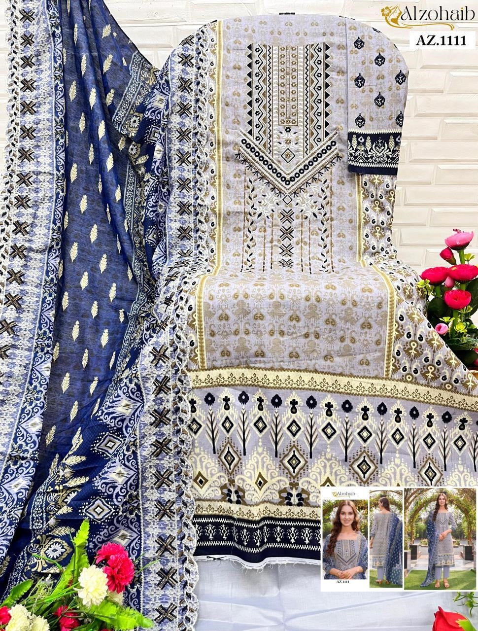 Az-1111 Al Zohaib Emboridery Pakistani Salwar Suits