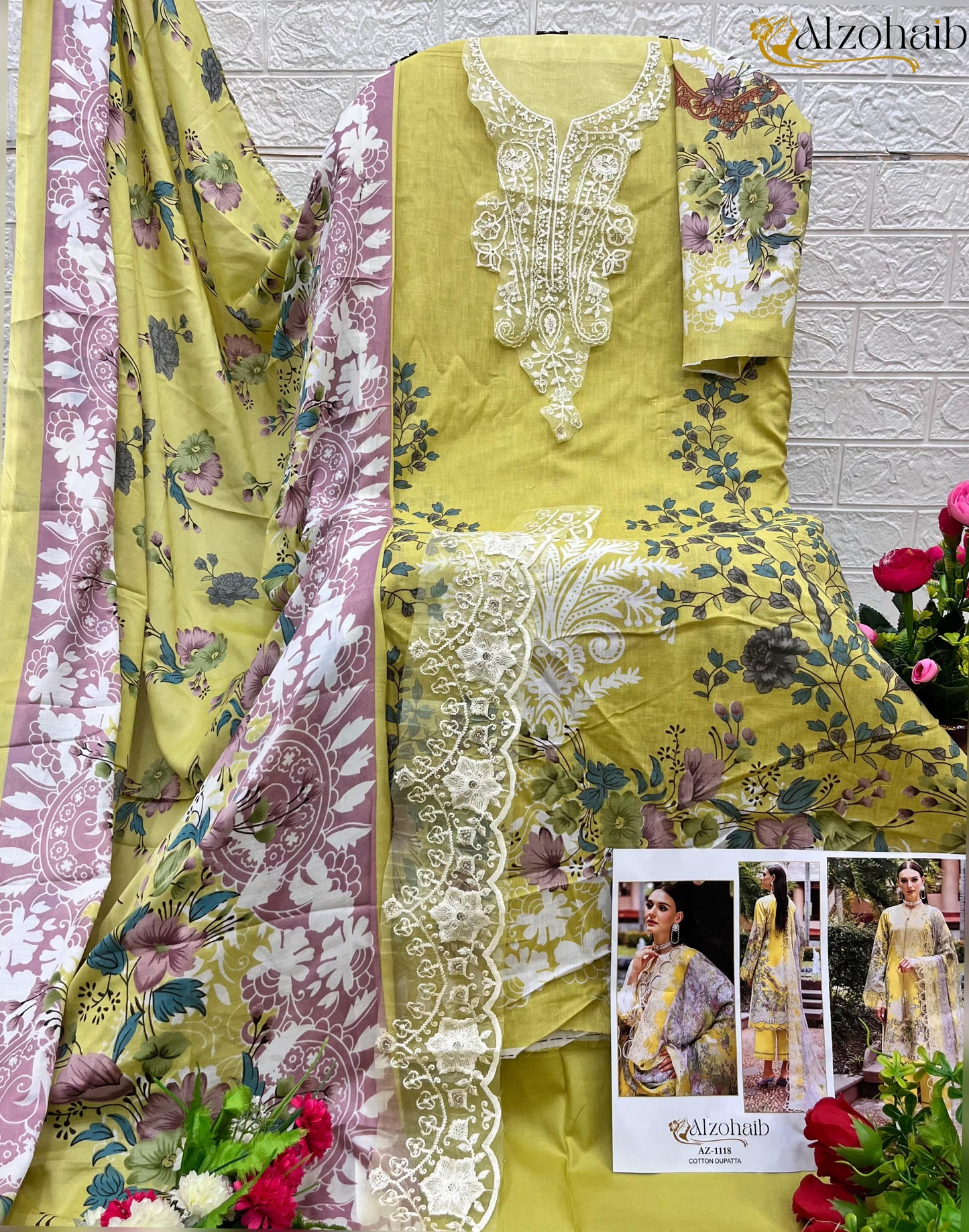 Az-1118 M Basic Al Zohaib Print Pakistani Salwar Suits