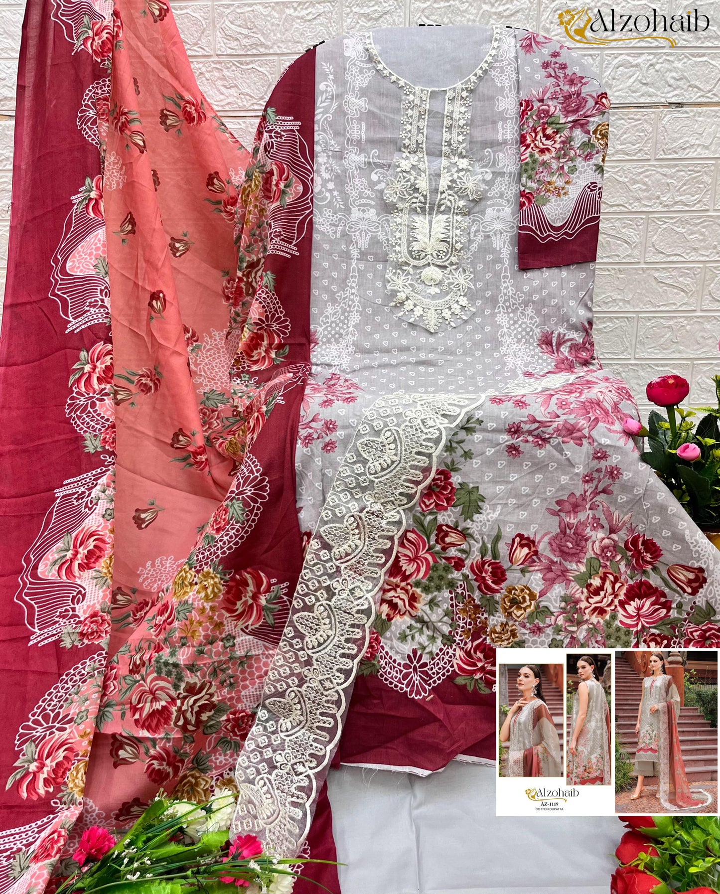 Az-1119 M Basic Al Zohaib Print Pakistani Salwar Suits