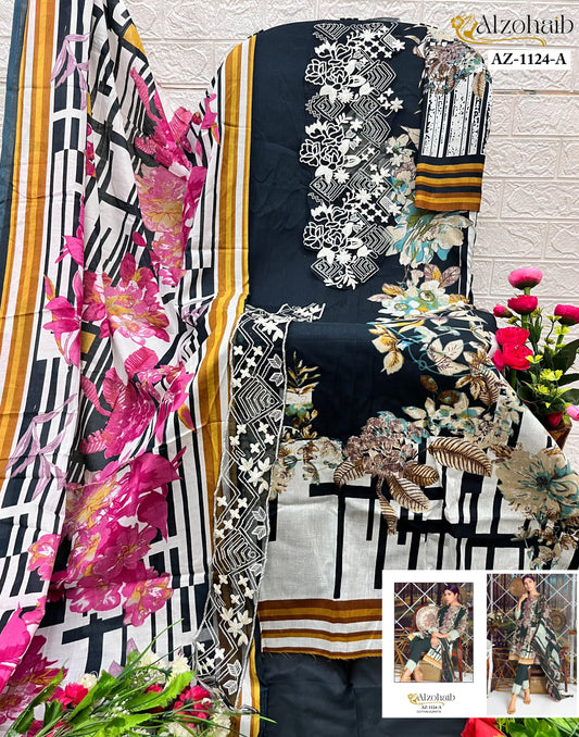 Az-1124A Al Zohaib Patch Pakistani Salwar Suits