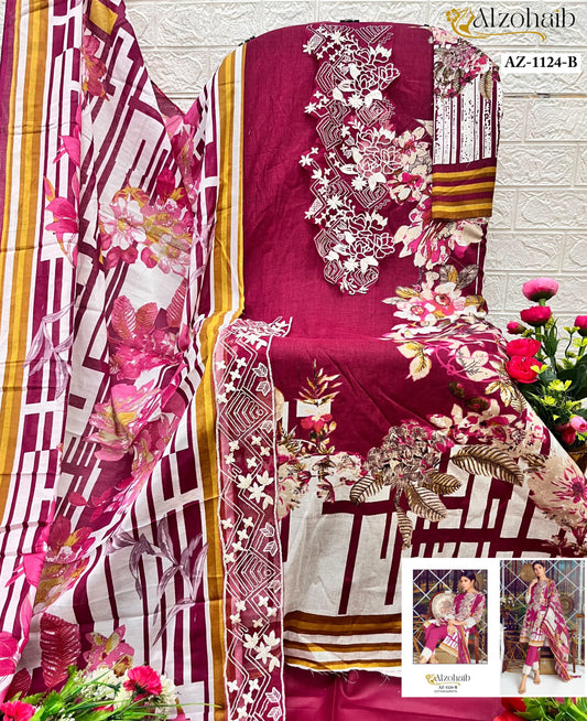 Az-1124B Al Zohaib Patch Pakistani Salwar Suits