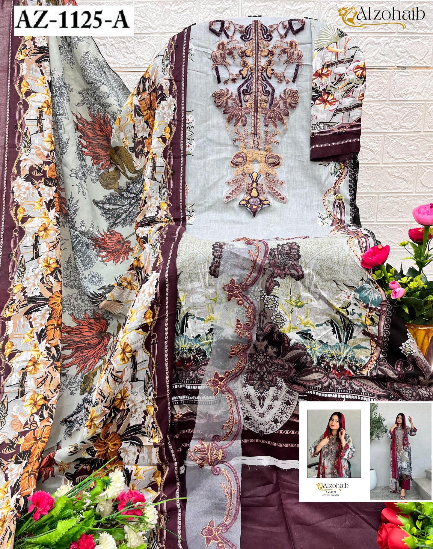 Az-1125 A Al Zohaib Print Pakistani Salwar Suits