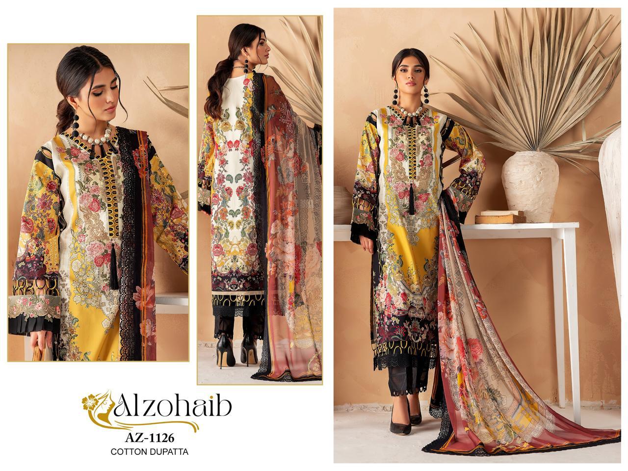 Az-1126 Al Zohaib Emroidery Pakistani Patch Suits