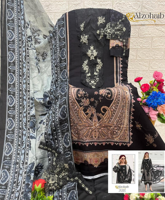 Az-1128-D Al Zohaib Embroidery Pakistani Patch Suits