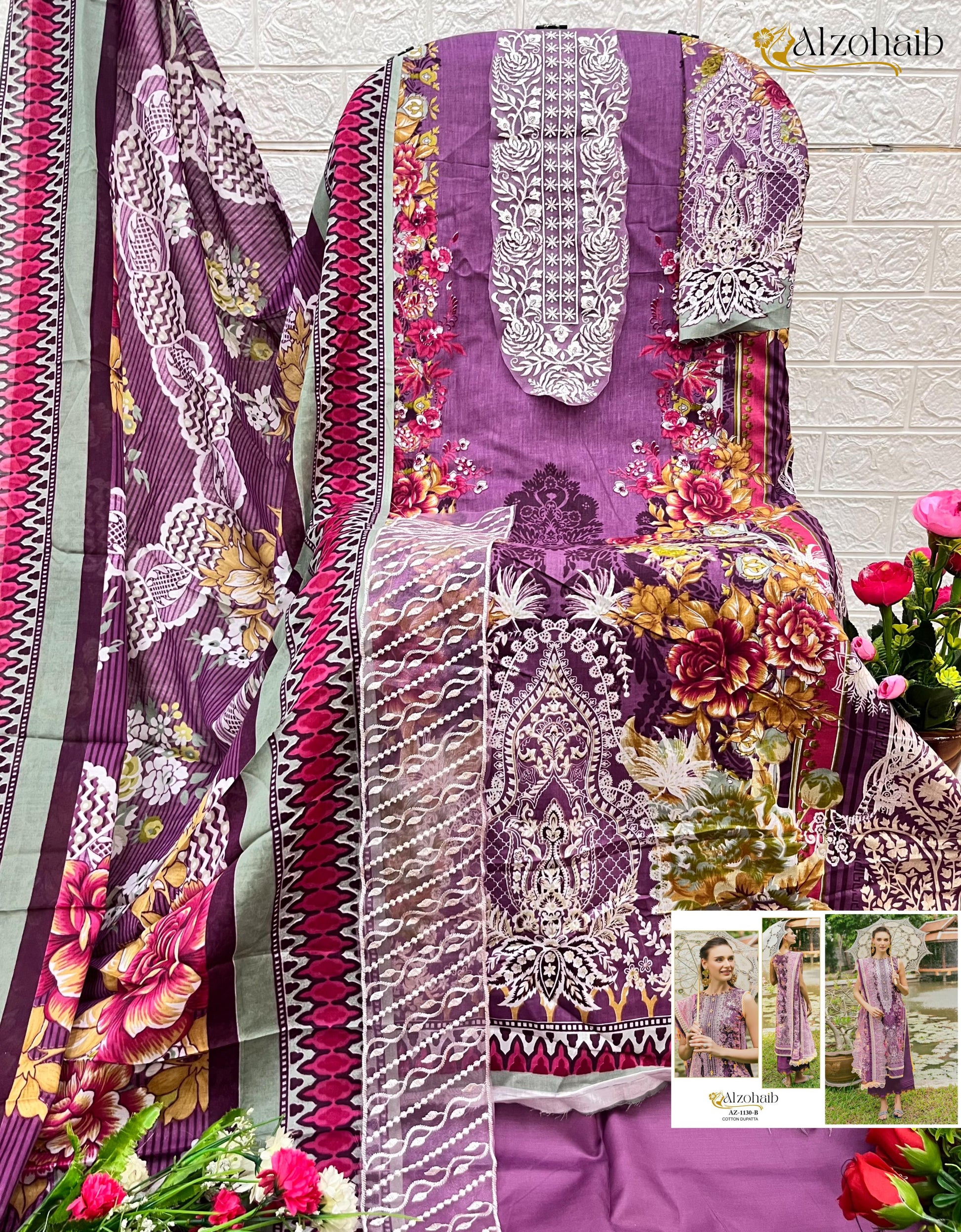 Az-1130B Al Zohaib Print Pakistani Salwar Suits