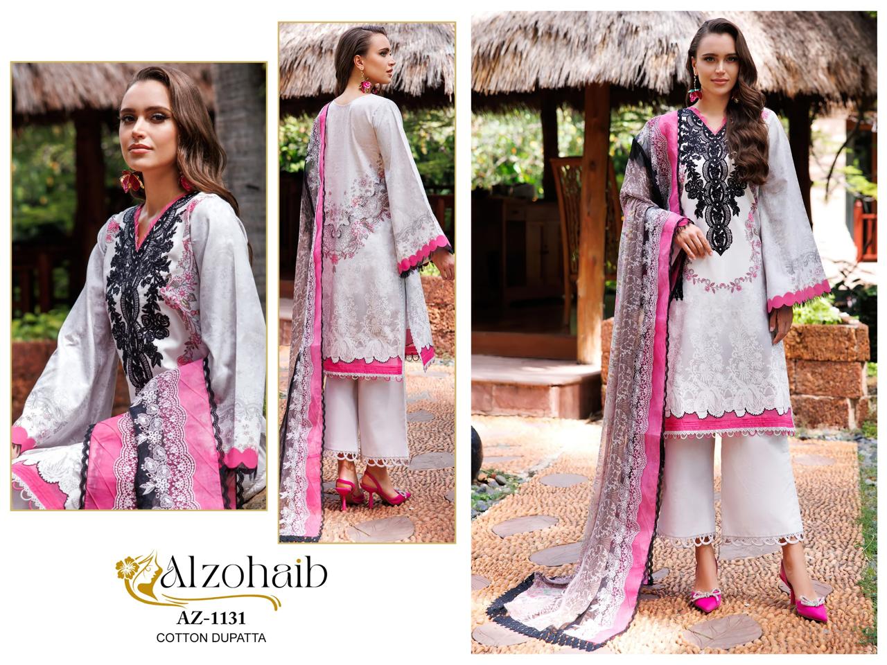 Az-1131 Al Zohaib Printed Pakistani Patch Suits