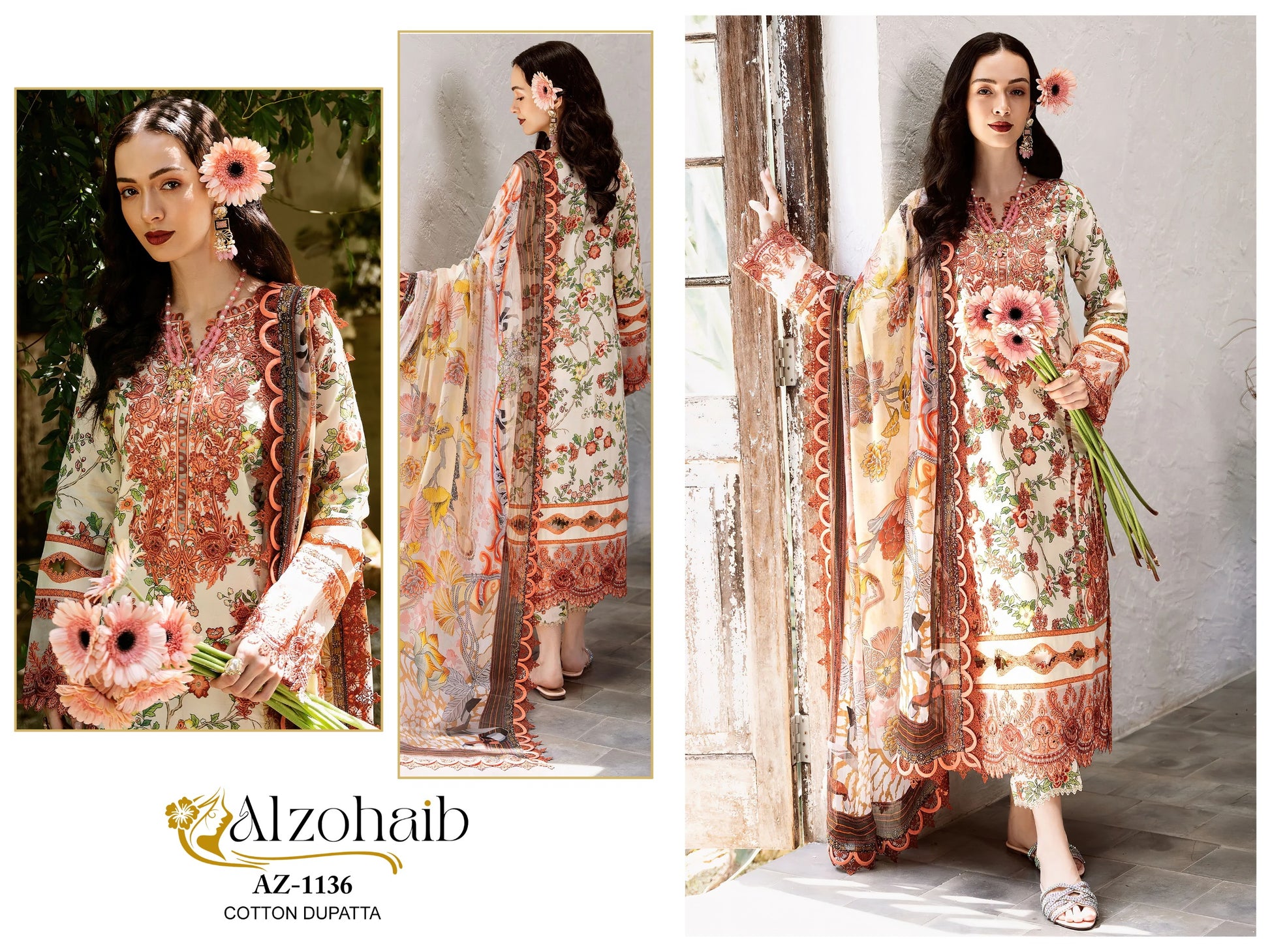 Az-1136 Al Zohaib Print Pakistani Salwar Suits