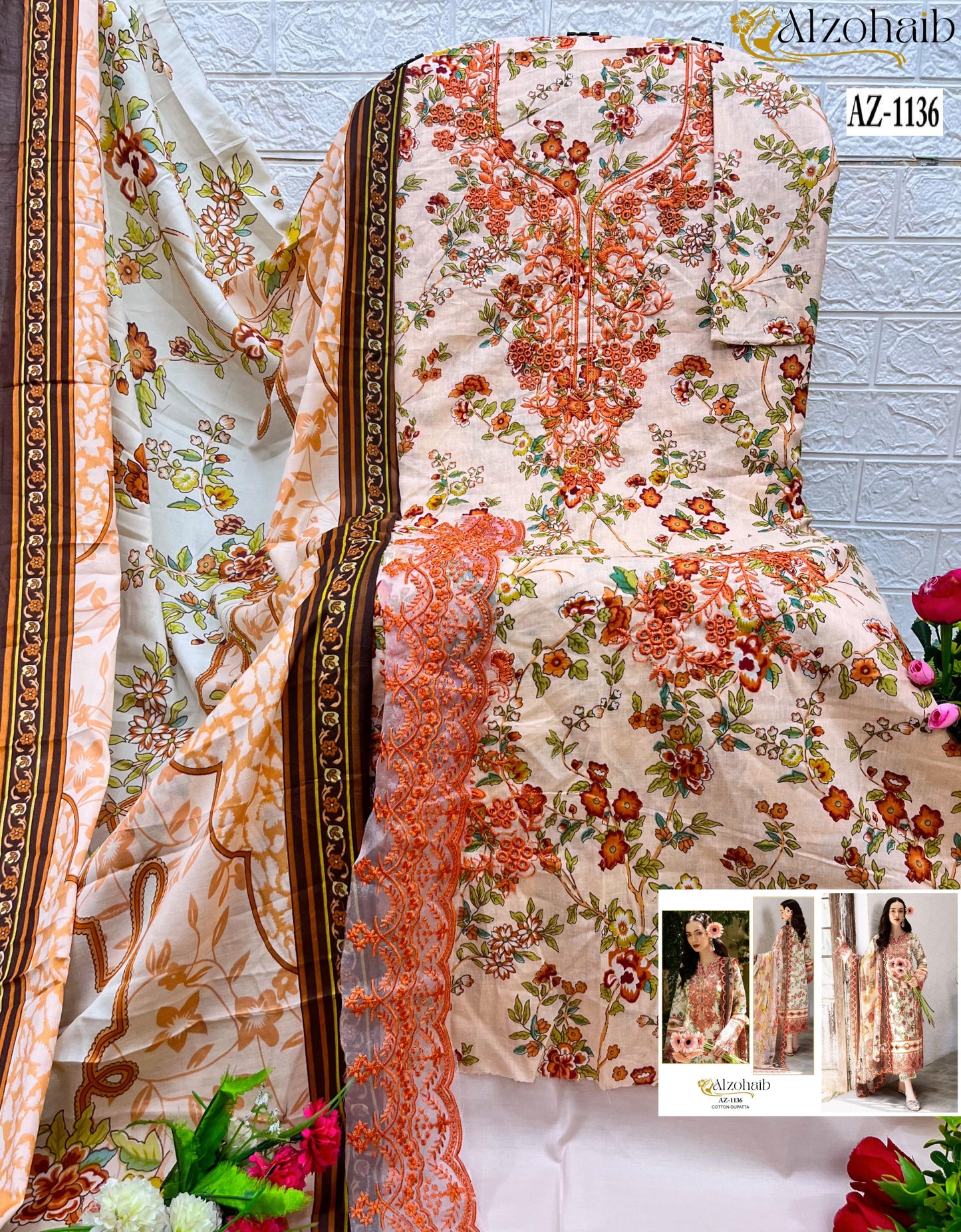 Az-1136 Al Zohaib Print Pakistani Salwar Suits