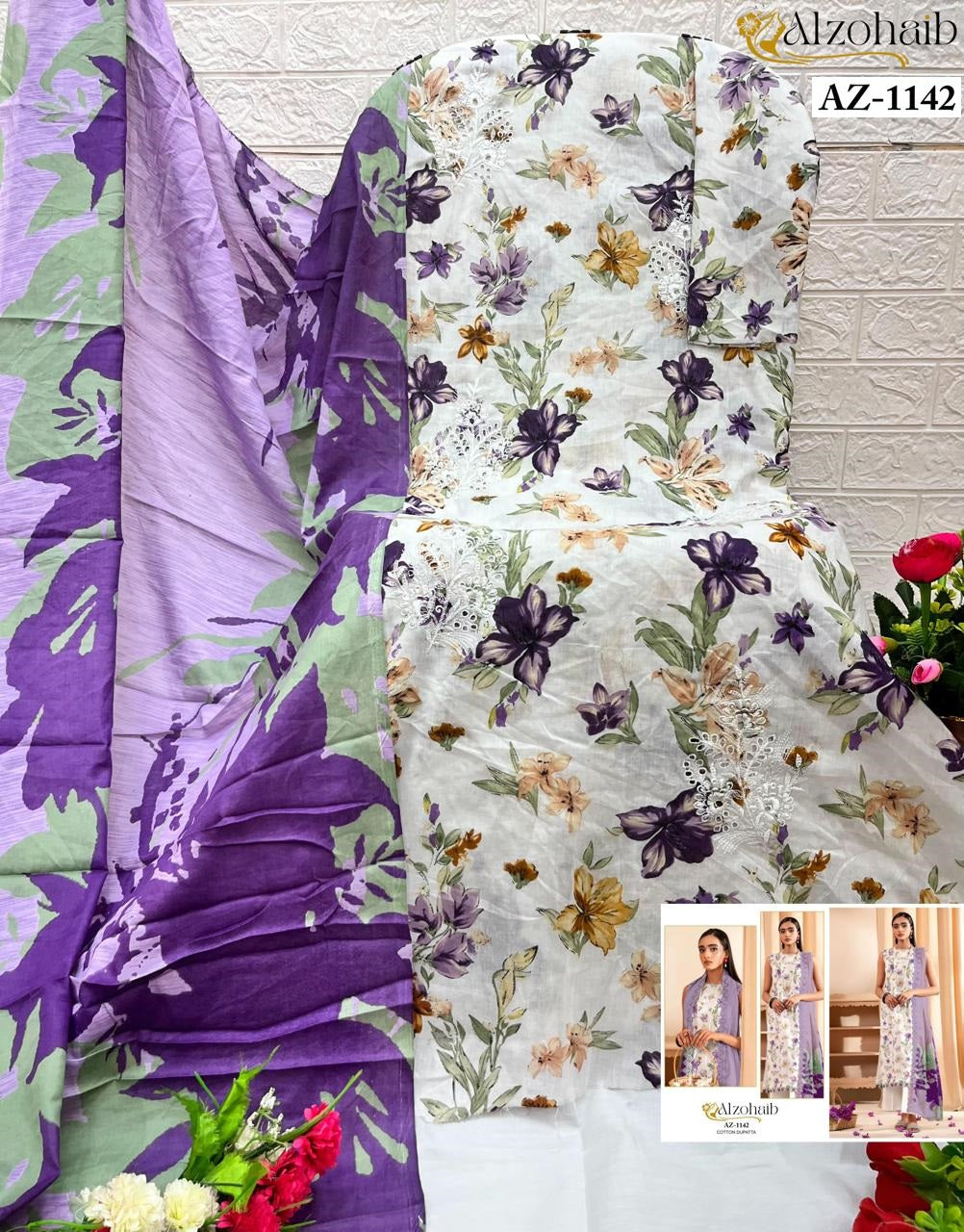 Az-1142 Al Zohaib Print Karachi Unstitched Suits