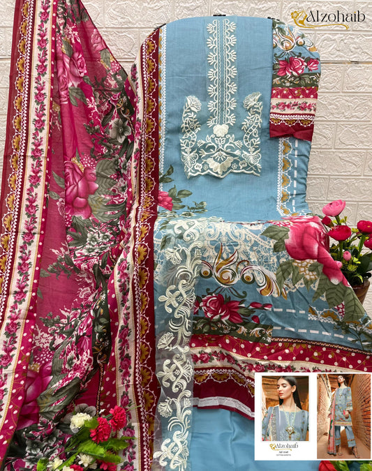 Az-1145 Al Zohaib Print Pakistani Salwar Suits