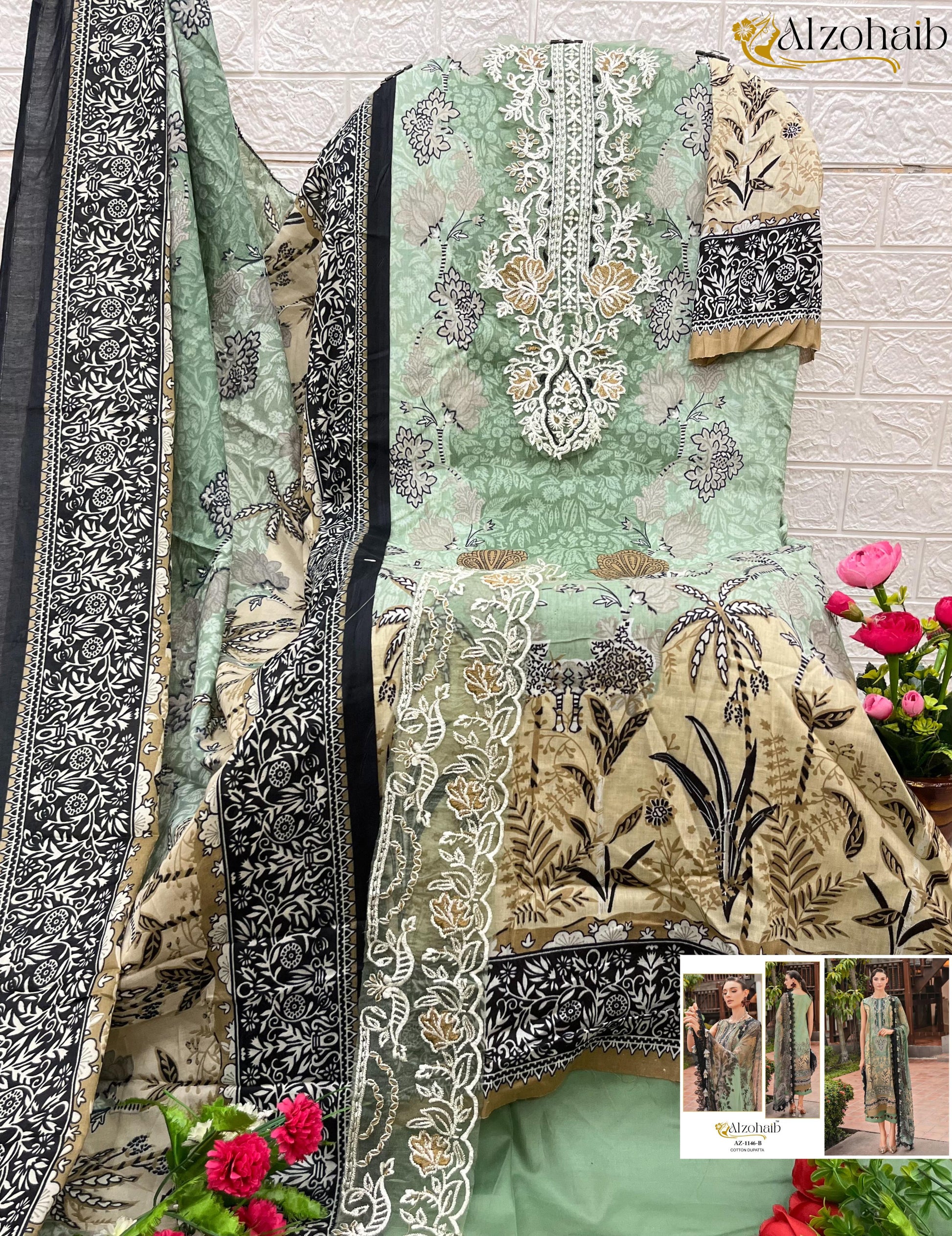 Az-1146B Al Zohaib Patch Work Pakistani Salwar Suits