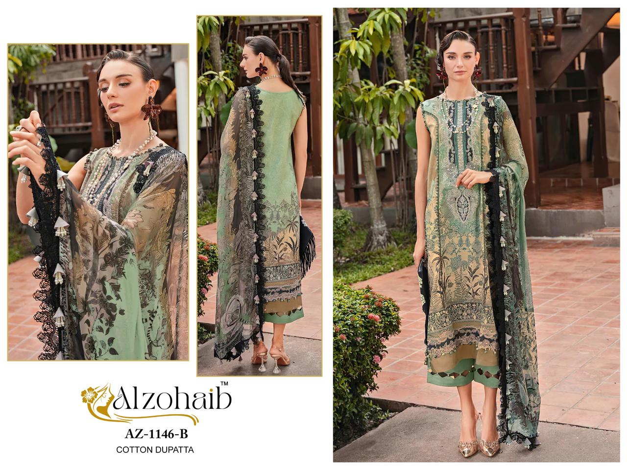 Az-1146B Al Zohaib Patch Work Pakistani Salwar Suits
