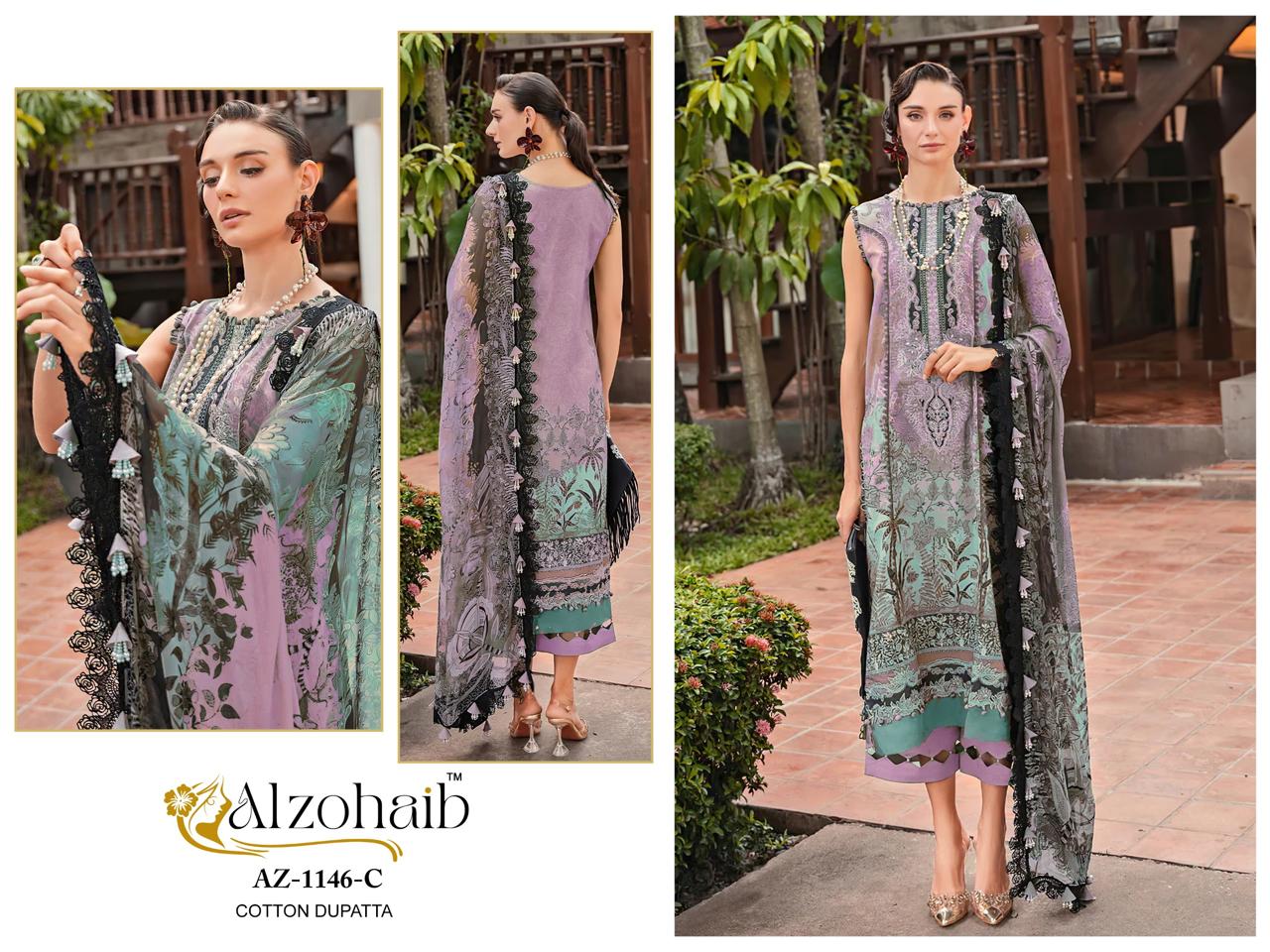 Az-1146C Al Zohaib Patch Work Pakistani Salwar Suits