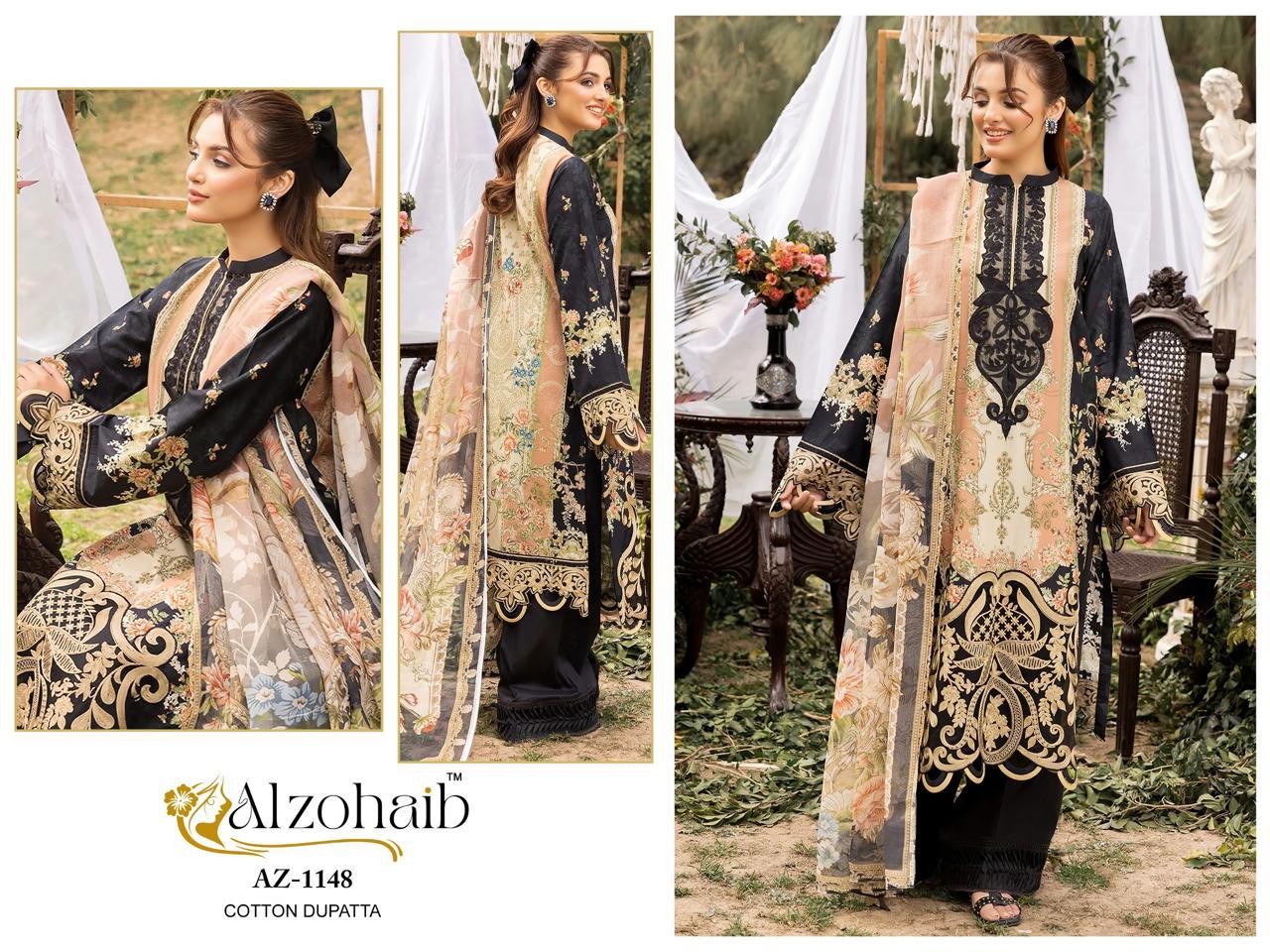 Az-1148 Al Zohaib Pure Cotton Pakistani Salwar Suits