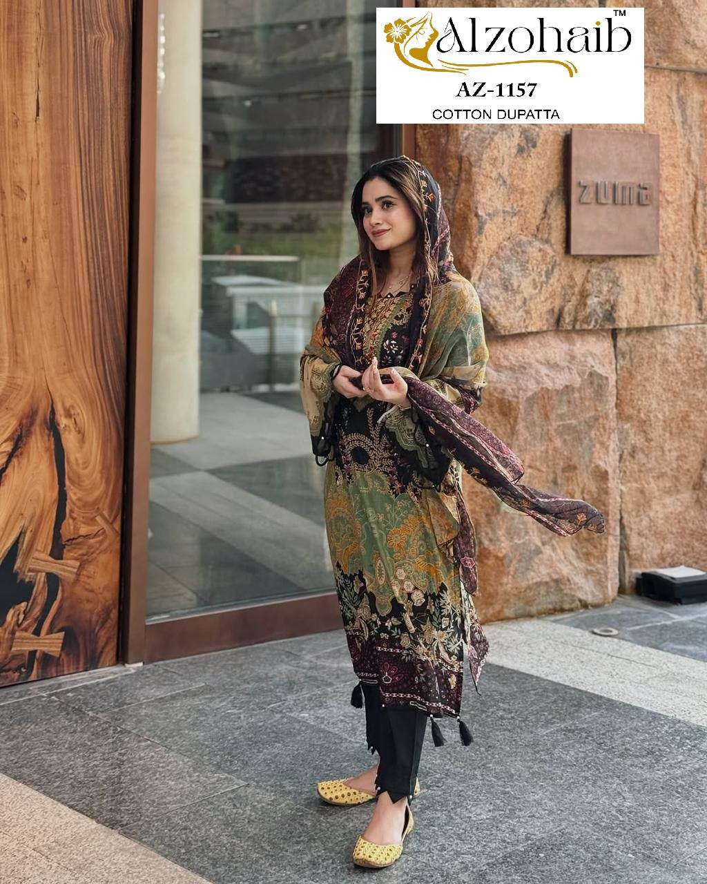 Az-1157 Al Zohaib Printed Karachi Unstitched Suits