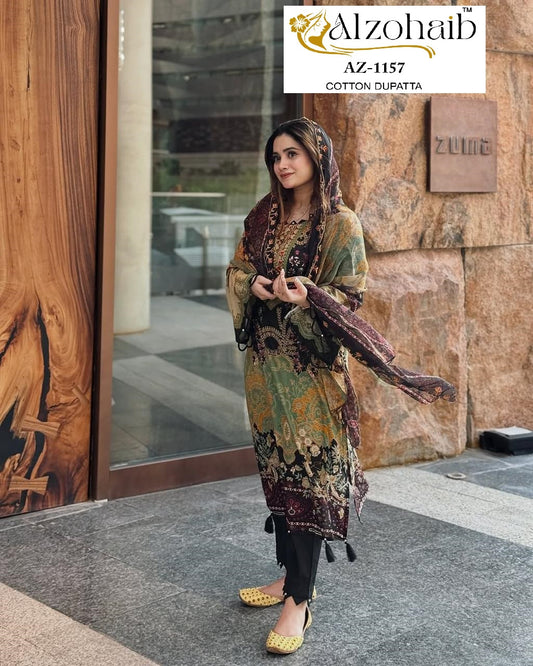 Az-1157 Al Zohaib Printed Karachi Unstitched Suits