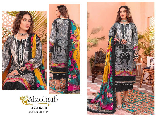 Az-1163 Al Zohaib Printed Pakistani Patch Suits